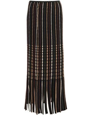 Ulla Johnson Ineze Fringe Wool Maxi Skirt - Black