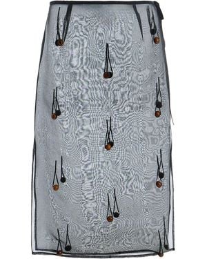 Tae Park Exclusive Beaded Sheer Silk Midi Table Skirt - Gray