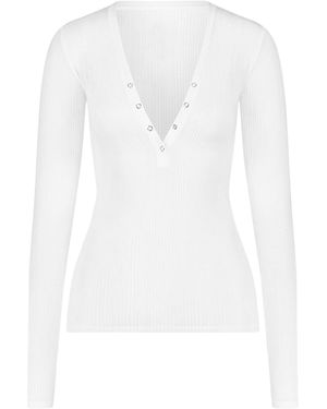 NEGATIVE Whipped Henley Top - White