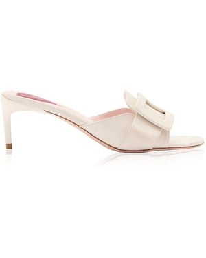 Roger Vivier Choc Leather Mules - White