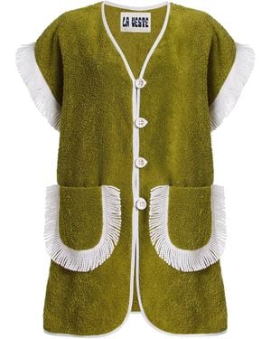 La Veste Exclusive Pitaya Cotton Mini Towel Dress - Green