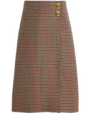 Cara Cara Luca Wool Midi Wrap Skirt - Brown