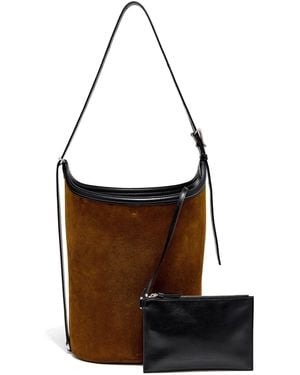 Proenza Schouler Brant Suede Bucket Bag - White
