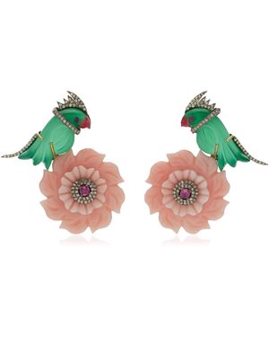 Amrapali 14K-Stone Earrings - Multicolour