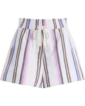 ILIO NEMA Remus Striped Cotton Shorts - White