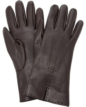 The Row Florence Leather Gloves - Gray