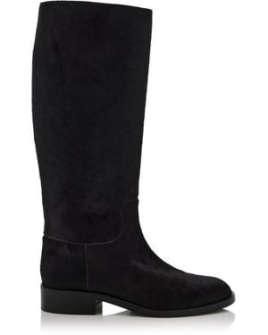 Co. Calf Hair Riding Boot - Black