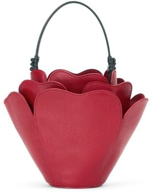 STAUD Juliet Rose-shaped Leather Mini Bag - Red