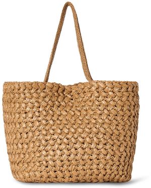 The Row Large Estelle Two Raffia Bag - Natural