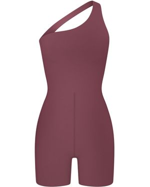Left On Friday Shoreline One-Shoulder Stretch-Jersey Playsuit - Purple