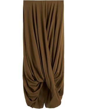 TOTEME Cocoon Ruffled Jersey Midi Skirt - Brown