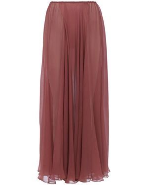 Chloé Sheer Organic Silk Mousseline Maxi Skirt - Red