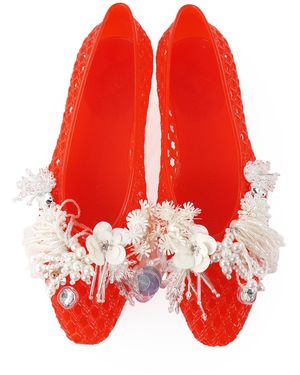 HEAVENLY JELLY Glam Embellished Jelly Shoes - Red