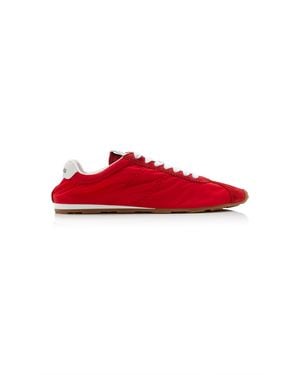 Miu Miu Nylon Suede Trainers - Red