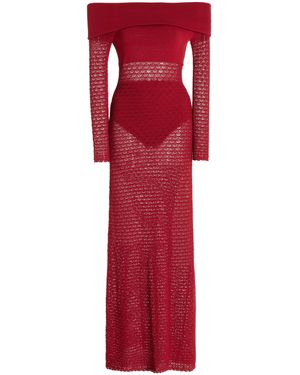 Posse Exclusive Romy Knit Off-the-shoulder Maxi Dress - Red