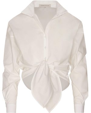 ANDRES OTALORA Luz Envolvente Cotton-Poplin Shirt - White