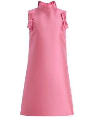 Valentino Garavani Bow-Detailed Silk Mini Dress - Pink