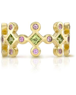 Rachel Quinn Pastel Crown 14K Sapphire Peridot Ring - Metallic