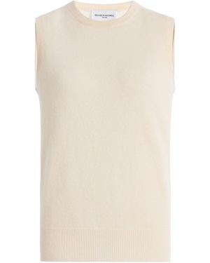 Brandon Maxwell Blythe Knit Cashmere-Silk Tank Top - Natural