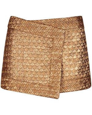Johanna Ortiz Re-Emerged Jacquard Mini Skirt - Brown