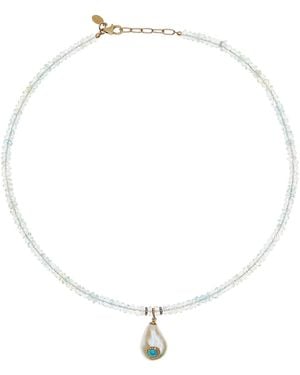 Joie Gemburst 18K Diamond Aquamarine Necklace - Blue