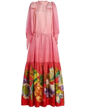 ALÉMAIS Inez Silk Habotai Gown - Red
