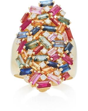 Suzanne Kalan Rainbow 18k Yellow-gold And Sapphire Cocktail Ring - White