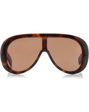 Gucci Aviator-frame Acetate Sunglasses - Brown
