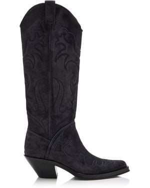 Gabriela Hearst Capitana Suede Western Boots - Black