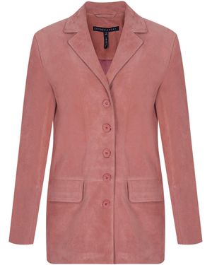Zeynep Arcay Oversized Suede Jacket - Pink