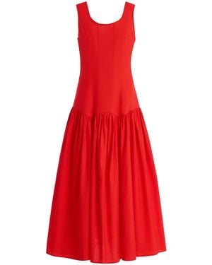 Merlette Garance Cotton-Poplin Dress - Red