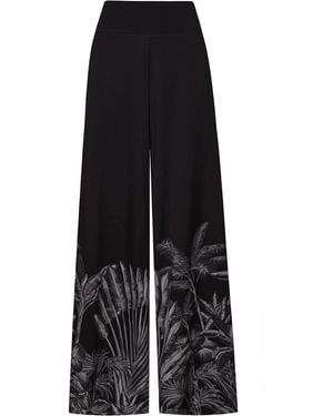 ANDRES OTALORA En Calma Printed Wide-Leg Trousers - Black