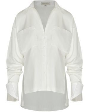 ANDRES OTALORA Pura Vanidad Pocket-detailed Cotton Poplin Shirt - White