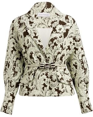 Silvia Tcherassi Sorrento Cotton-Blend Jacquard Jacket - White