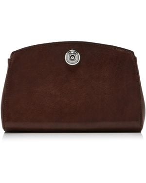 Liffner Pushlock Leather Clutch - Brown