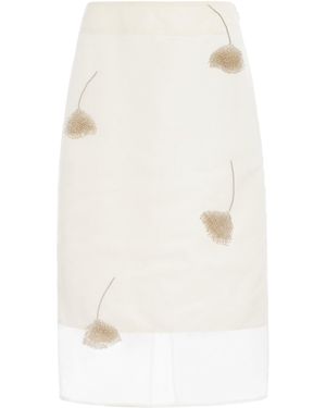 Rohe Embellished Tulip Silk-organza Skirt - White