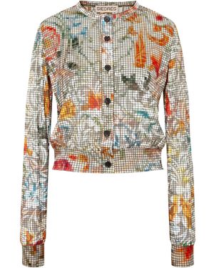 SIEDRÃS Poli Floral Devoré Cardigan - White