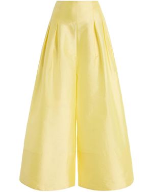Chan Luu Exclusive La Isla Taffeta Wide-Leg Trousers - Yellow