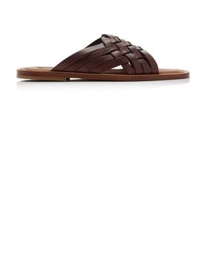 Miu Miu Woven Leather Sandals - Brown