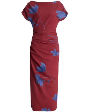 Lela Rose Exclusive Heather Printed Crepe Dress - Red
