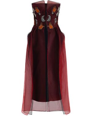 Maticevski Dragonfly Beaded Silk-organza Midi Dress - Purple