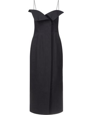 FFORME Skylar Cotton-Silk Midi Dress - Black