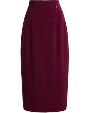 Zuhair Murad Heavy Cady Silk-Blend Midi Skirt - Red