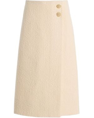 Cara Cara Luca Cotton-Wool Blend Boucle Tweed Midi Skirt - Natural