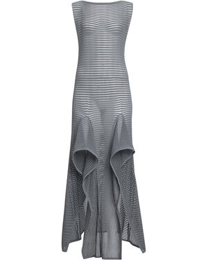 Alaïa Ladder-Stitched Cotton-Blend Midi Dress - Grey