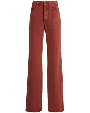 Chloé Rigid Garment-Dyed High-Rise Straight-Leg Jean - Red