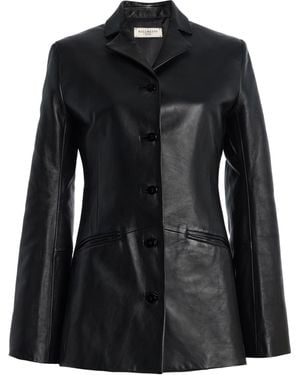 Kallmeyer Benny Longline Leather Blazer - Black