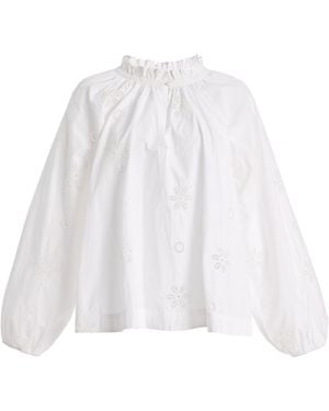 Merlette Manon Cotton-Poplin Top - White