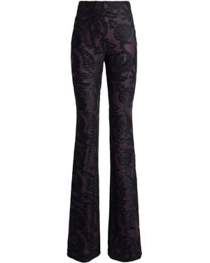 Etro Flocked Stretch-Velvet Flared Trousers - Blue