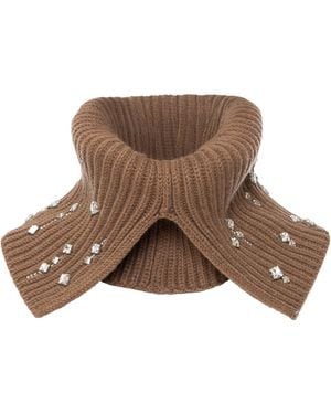 DES_PHEMMES Embellished Collar - Brown